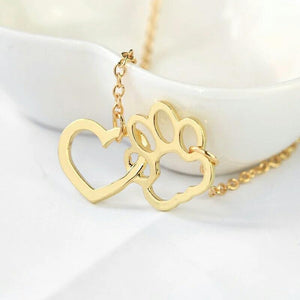 Fashion Paw & Heart Necklace