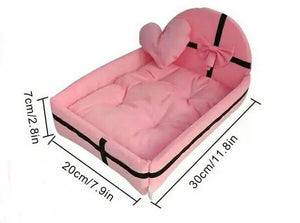 Pink Plush Cushion Pet Bed