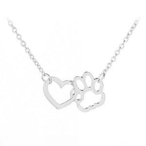 Fashion Paw & Heart Necklace