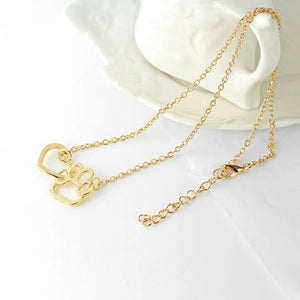 Fashion Paw & Heart Necklace