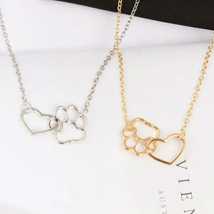 Fashion Paw & Heart Necklace