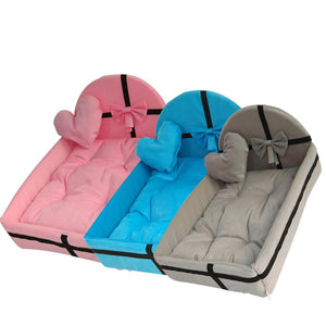 Blue Plush Cushion Pet Bed